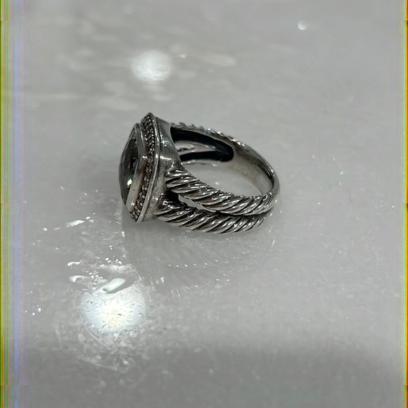 David Yurman Albion Ring w/ Prasiolite & Diamonds - Picture 3 of 4